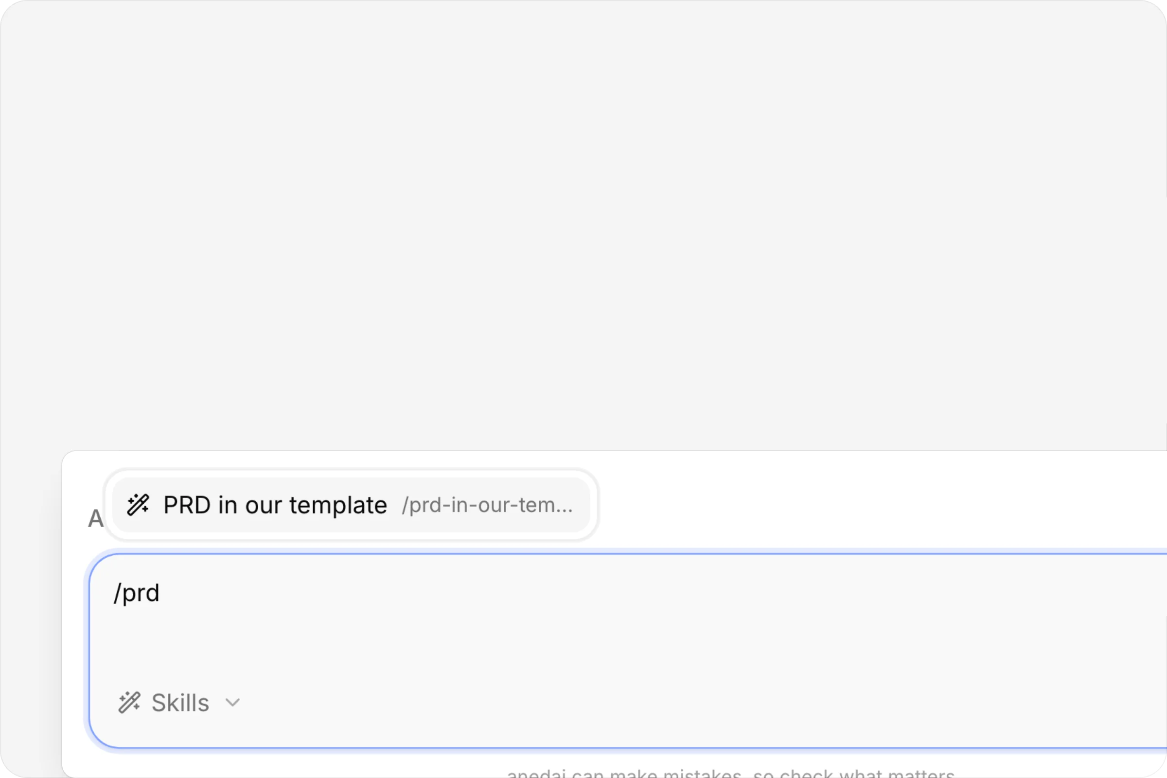 The / menu in the composer
