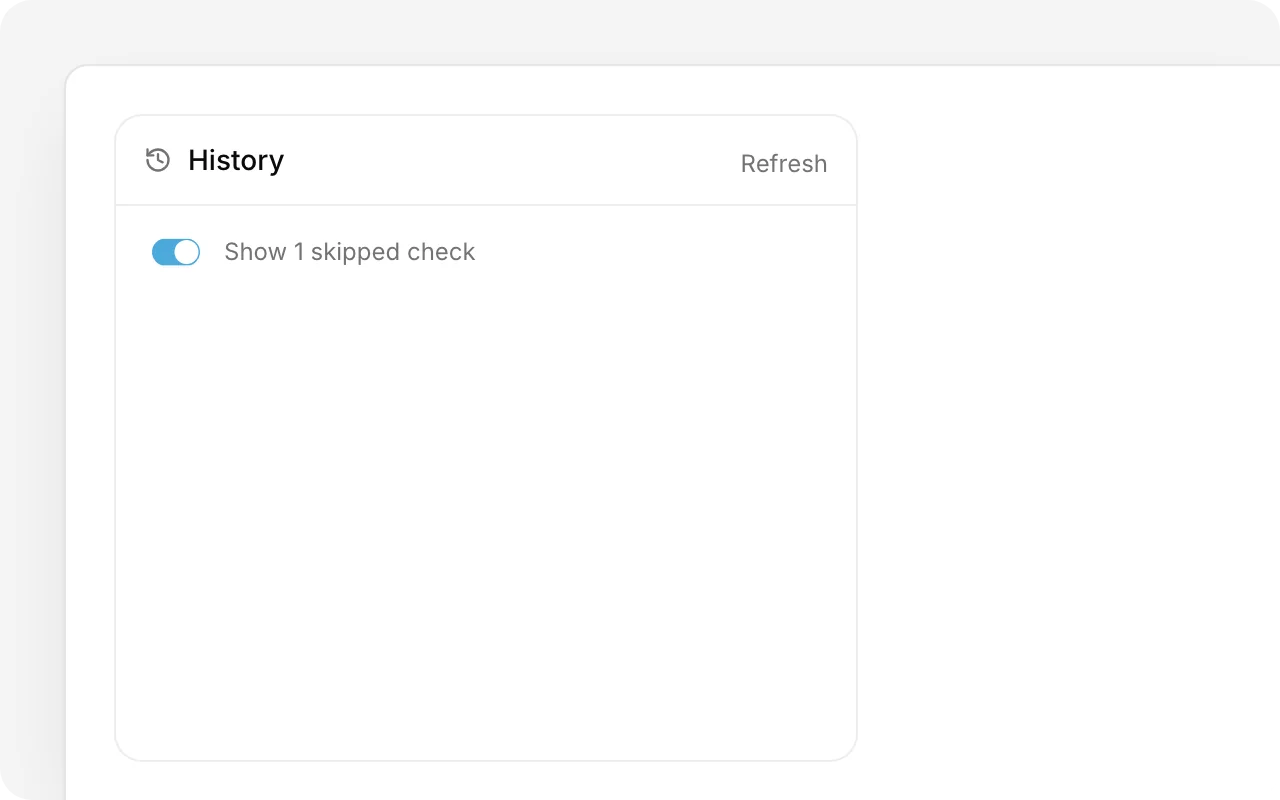 A workflow's history: a run that succeeded, one skipped because the type wasn't Bug, and one that failed at its Slack step
